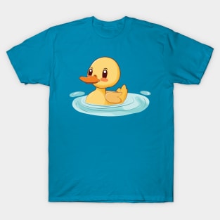 Swimming cute cartoon duck T-Shirt